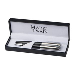 Mark Twain writing set with ball pen and rollerba