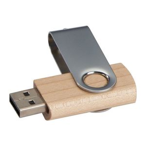 Twist USB Stick with light wood cover