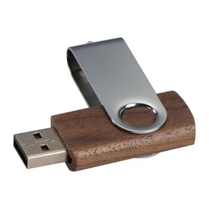 Twist USB Stick with dark wood cover 8GB