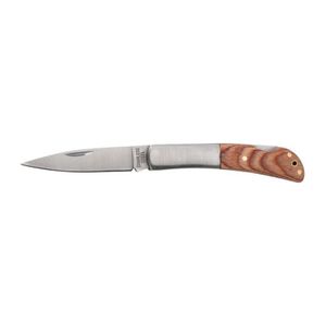 Folding knife with wooden handle