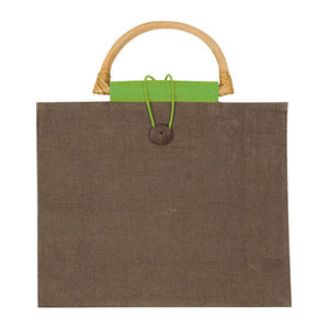 Jute bag with bamboo grip