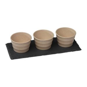 Small bowls set with slate board