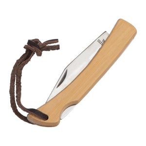 Pocket knife with bamboo bowls and hanging loop