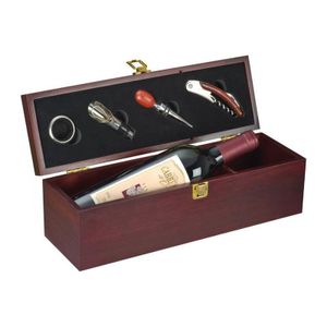 Wine set in wooden box