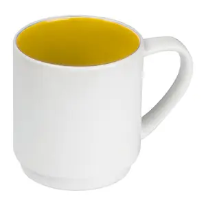 Ceramic cup, coloured inside and white outside