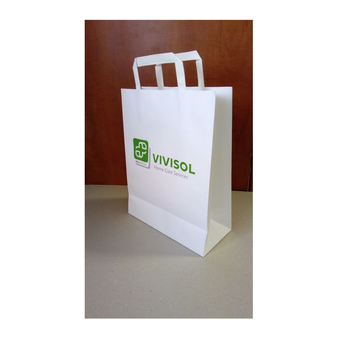 Paper bag with flat handle